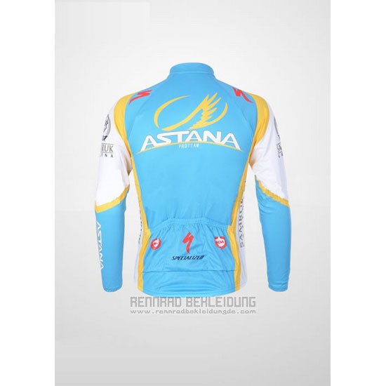 2012 Fahrradbekleidung Astana Hellblau und Shwarz Trikot Langarm und Tragerhose